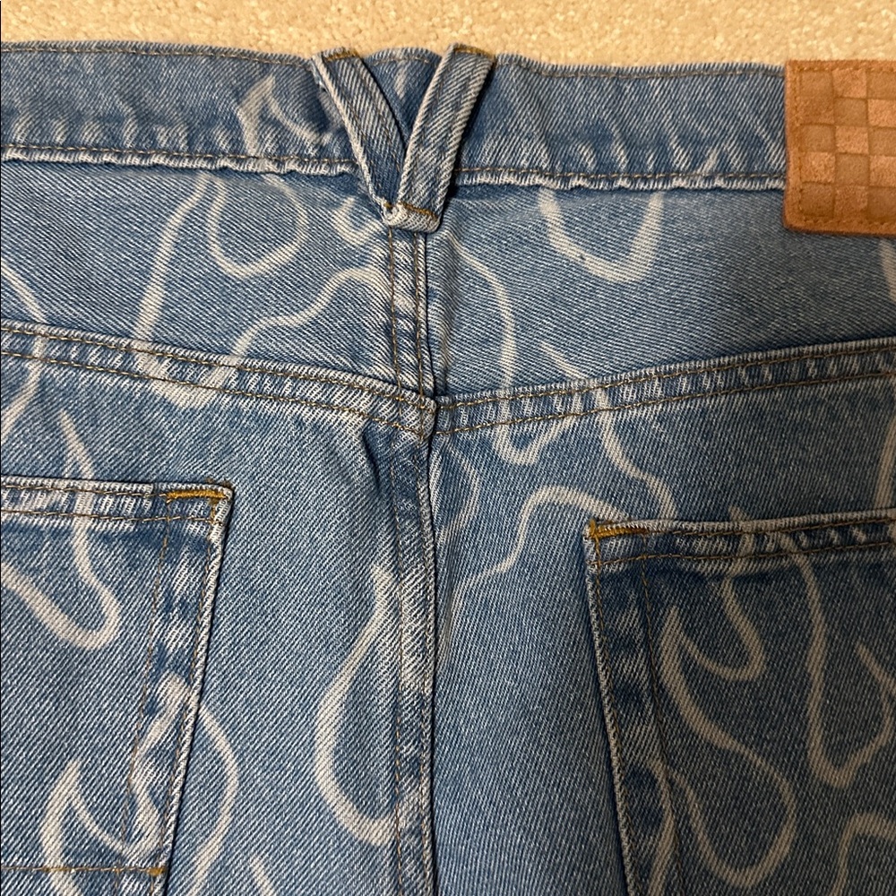 Vintage Vans Check -5 Blaze loose denim jeans featuring flame print size 33x31 - Picture 10 of 12